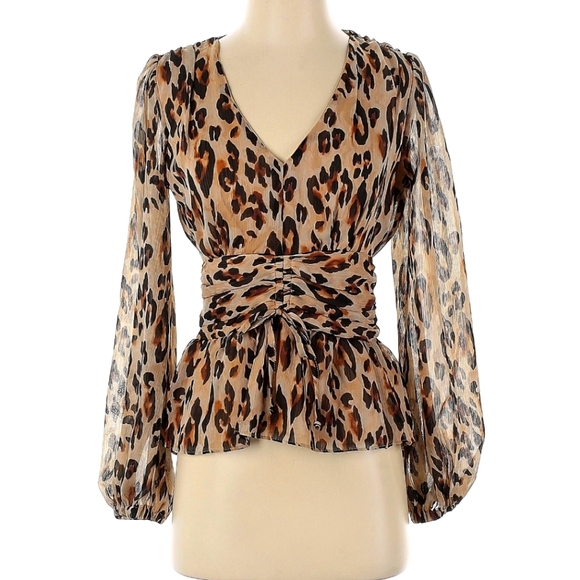 Long Sleeve Peplum Blouse - Picture 4 of 5